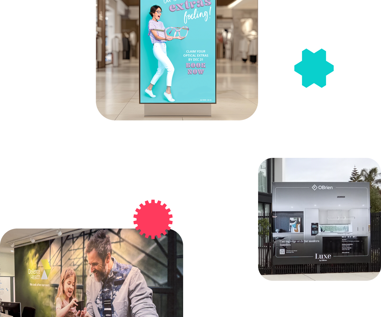 Static signage and display examples