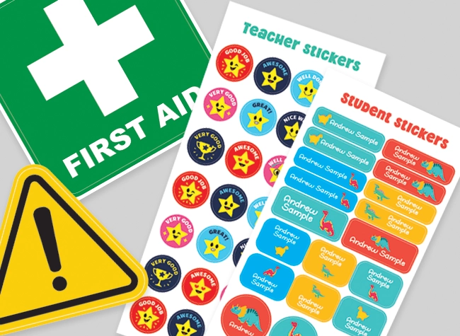 Sticker, labels & adhesive signs